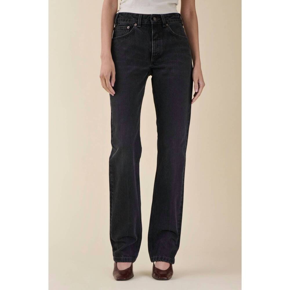 NEW JEANERICA sisli mid rise straight leg jeans in black